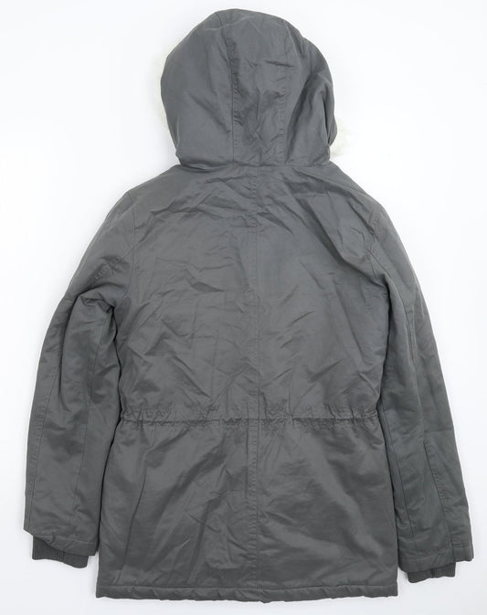 Womens UK Size S Oasis Grey Parka Coat