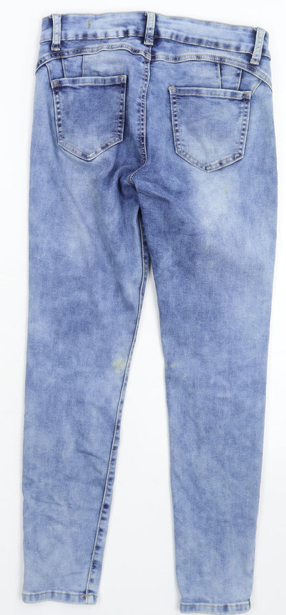 Womens UK Size M Preworn Extra-Slim Fit Skinny Blue Jeans