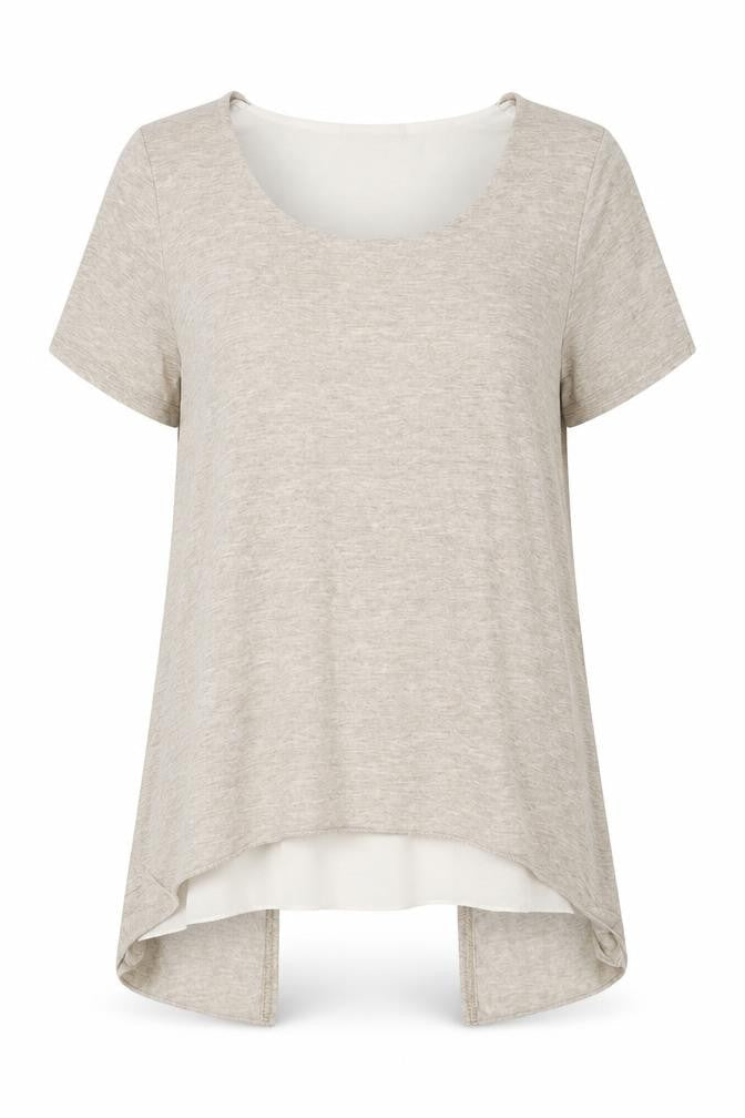Womens UK Size 8 Quiz Grey Basic T-Shirt