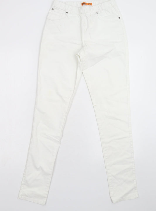 Denim & Co. Womens White  Denim Jegging Jeans Size 10 L30 in