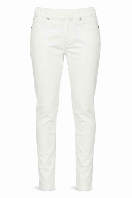 Front view of Denim & Co. women’s white denim jegging jeans, size UK 10, 30-inch leg