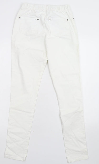Denim & Co. Womens White  Denim Jegging Jeans Size 10 L30 in