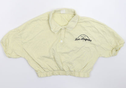 Zara Girls Yellow   Cropped Polo Size 13-14 Years