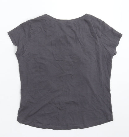 Back view of H&M boys’ grey basic t-shirt, size 11-12, years