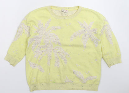 Marks and Spencer Womens Yellow  Knit Pullover Jumper Size 12