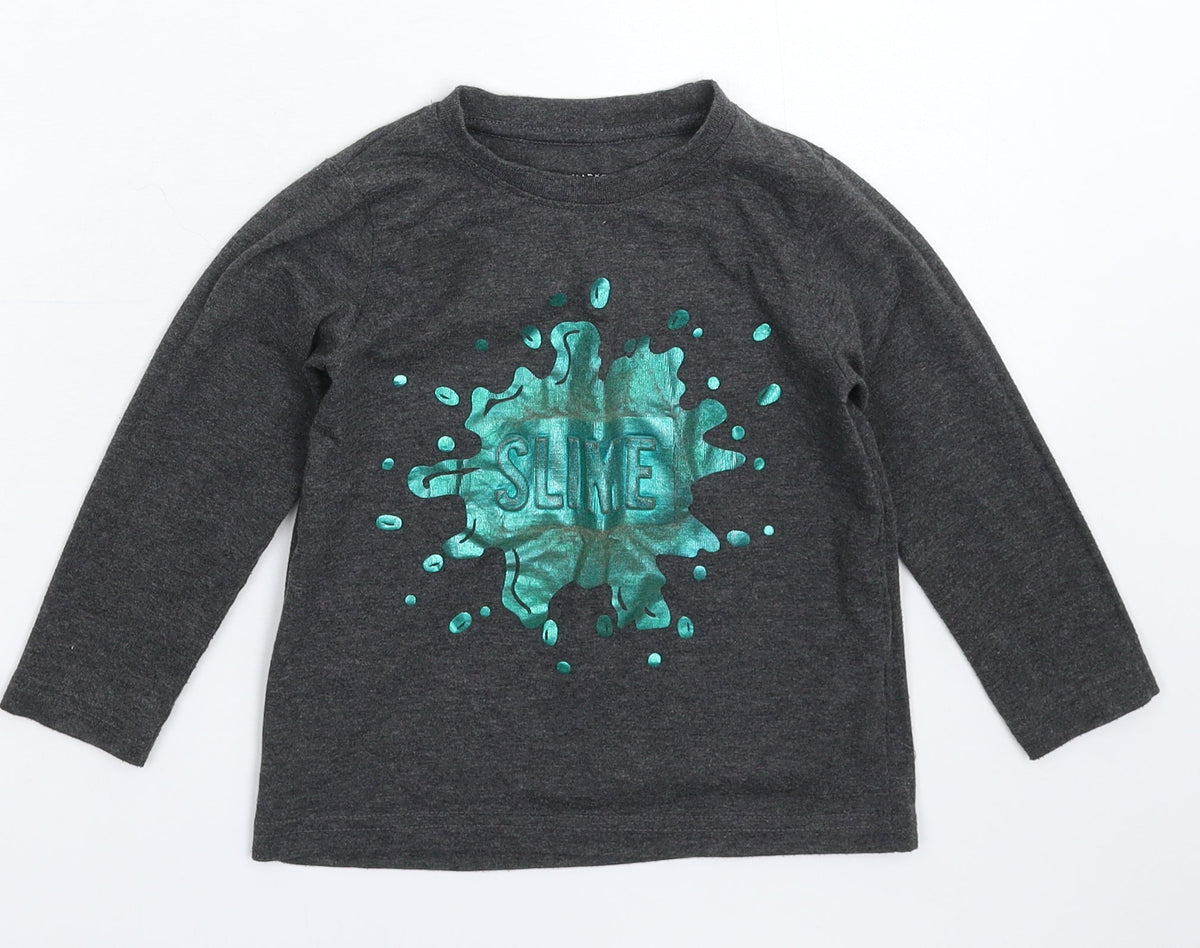 Additional front view of Primark boys’ grey basic t-shirt, size 2-3, years