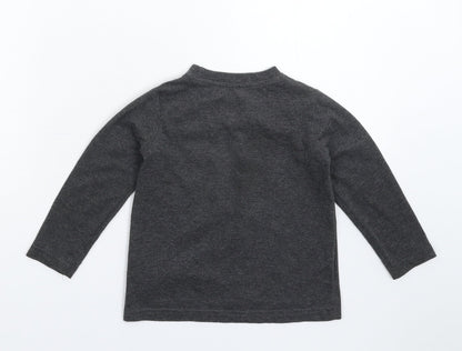 Back view of Primark boys’ grey basic t-shirt, size 2-3, years