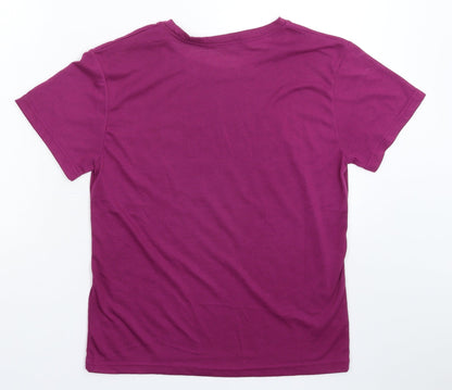 Womens UK Size S Fashion Purple Basic T-Shirt