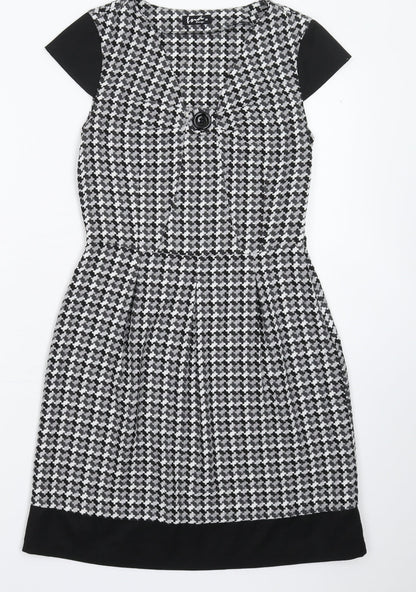 Additional front view of Ina Design women’s grey fit & flare, size UK 10