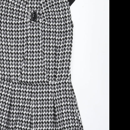 Close-up detail of Ina Design women’s grey fit & flare, size UK 10