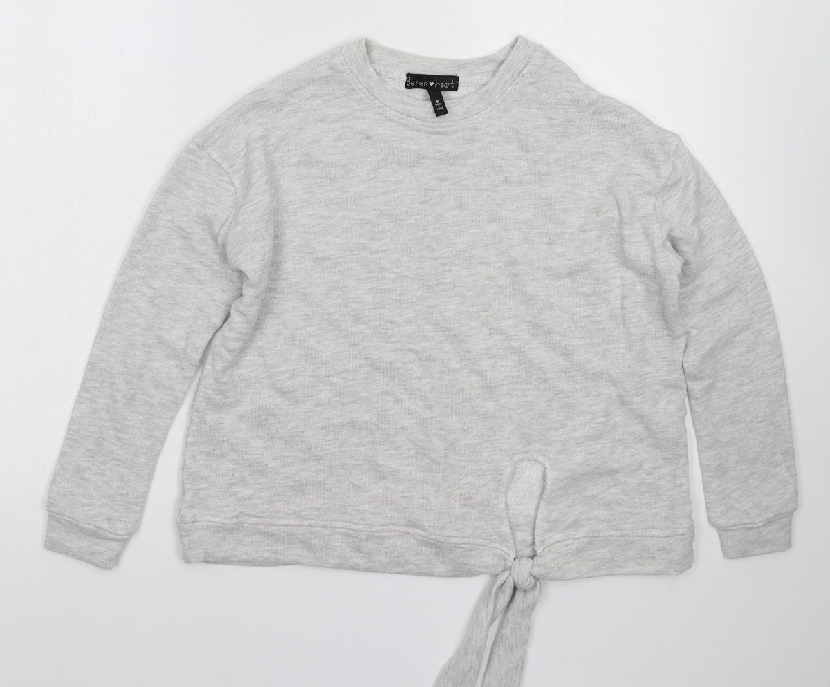 Additional front view of Derek Heart women’s grey pullover sweatshirt, size S