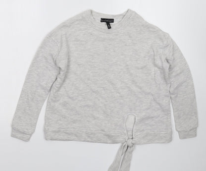 Additional front view of Derek Heart women’s grey pullover sweatshirt, size S