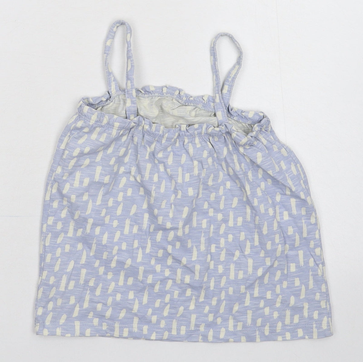 Back view of Nutmeg girls’ blue basic tank, size 6-7, years