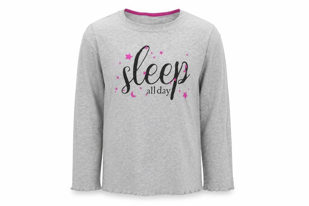 Front view of George girls’ grey basic t-shirt, size 7-8, years