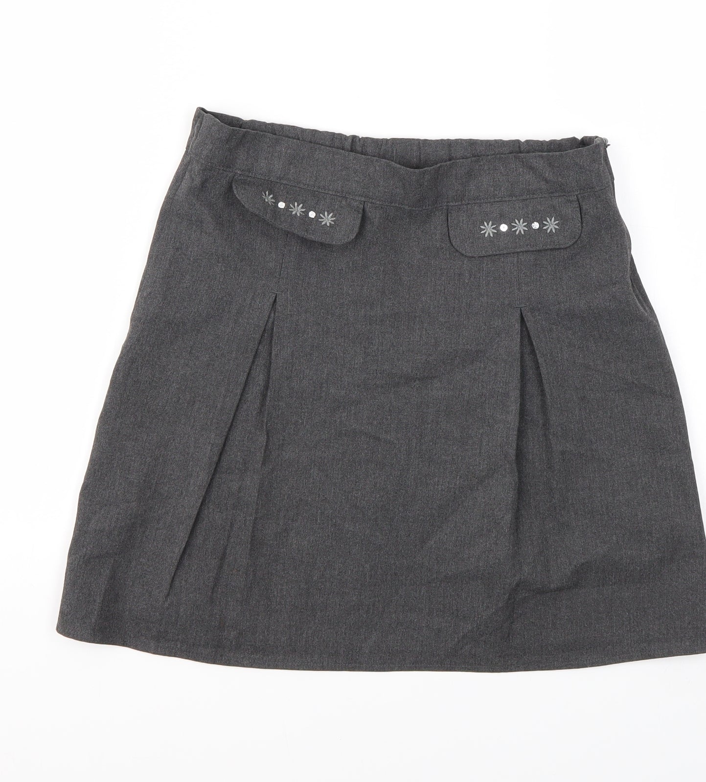 M&S Girls Grey   Flare Skirt Size 9-10 Years