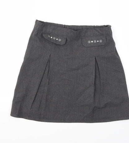 M&S Girls Grey   Flare Skirt Size 9-10 Years