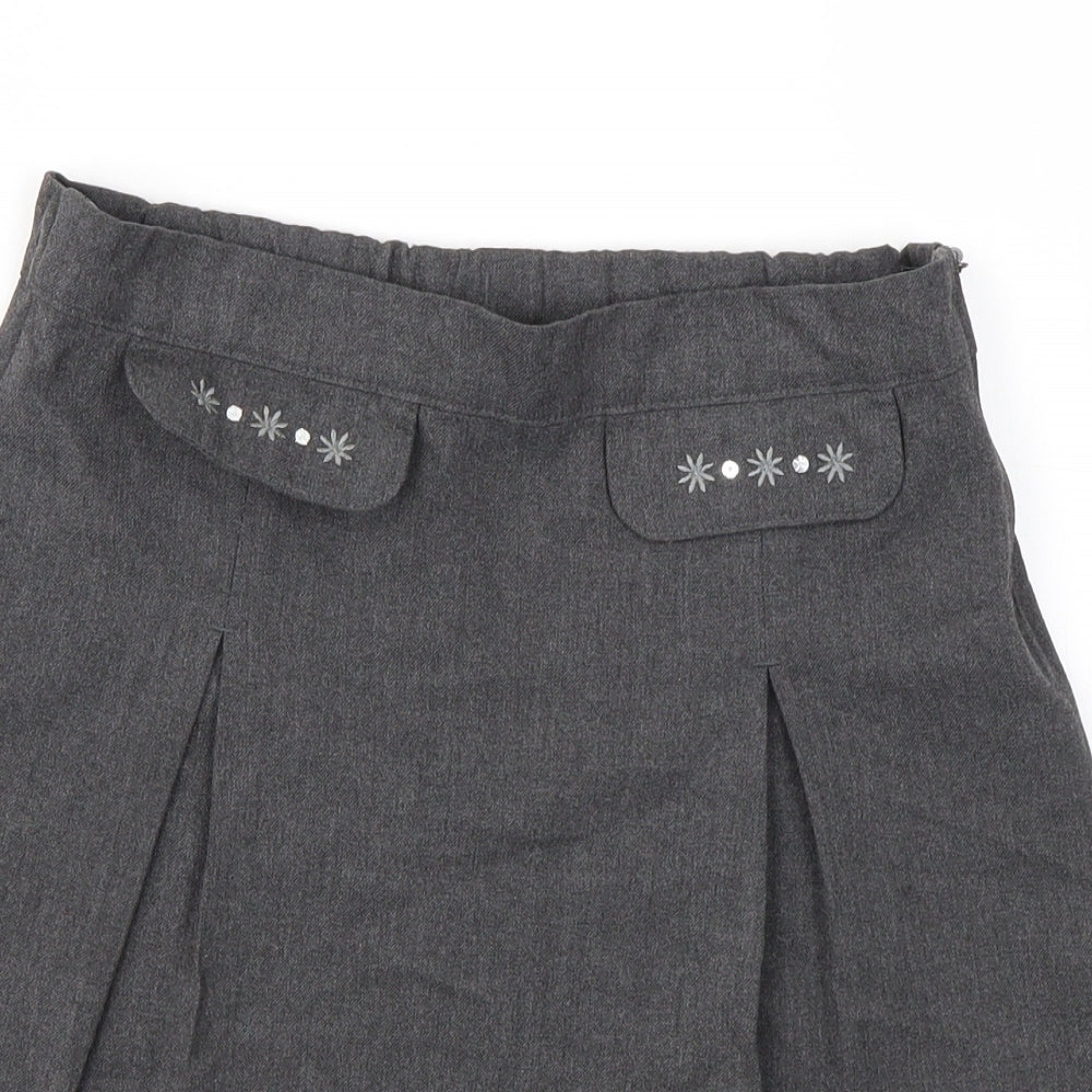 M&S Girls Grey   Flare Skirt Size 9-10 Years