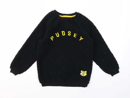 George Boys Black Geometric   Pyjama Top Size 6-7 Years