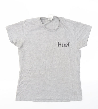 Womens UK Size L Gildan Grey Basic T-Shirt
