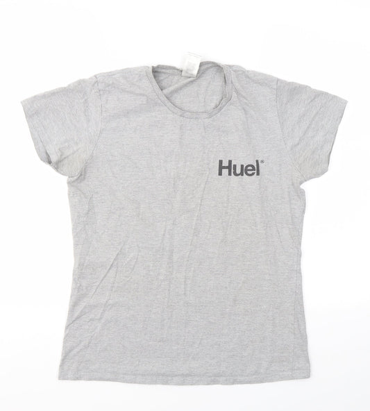 Womens UK Size L Gildan Grey Basic T-Shirt