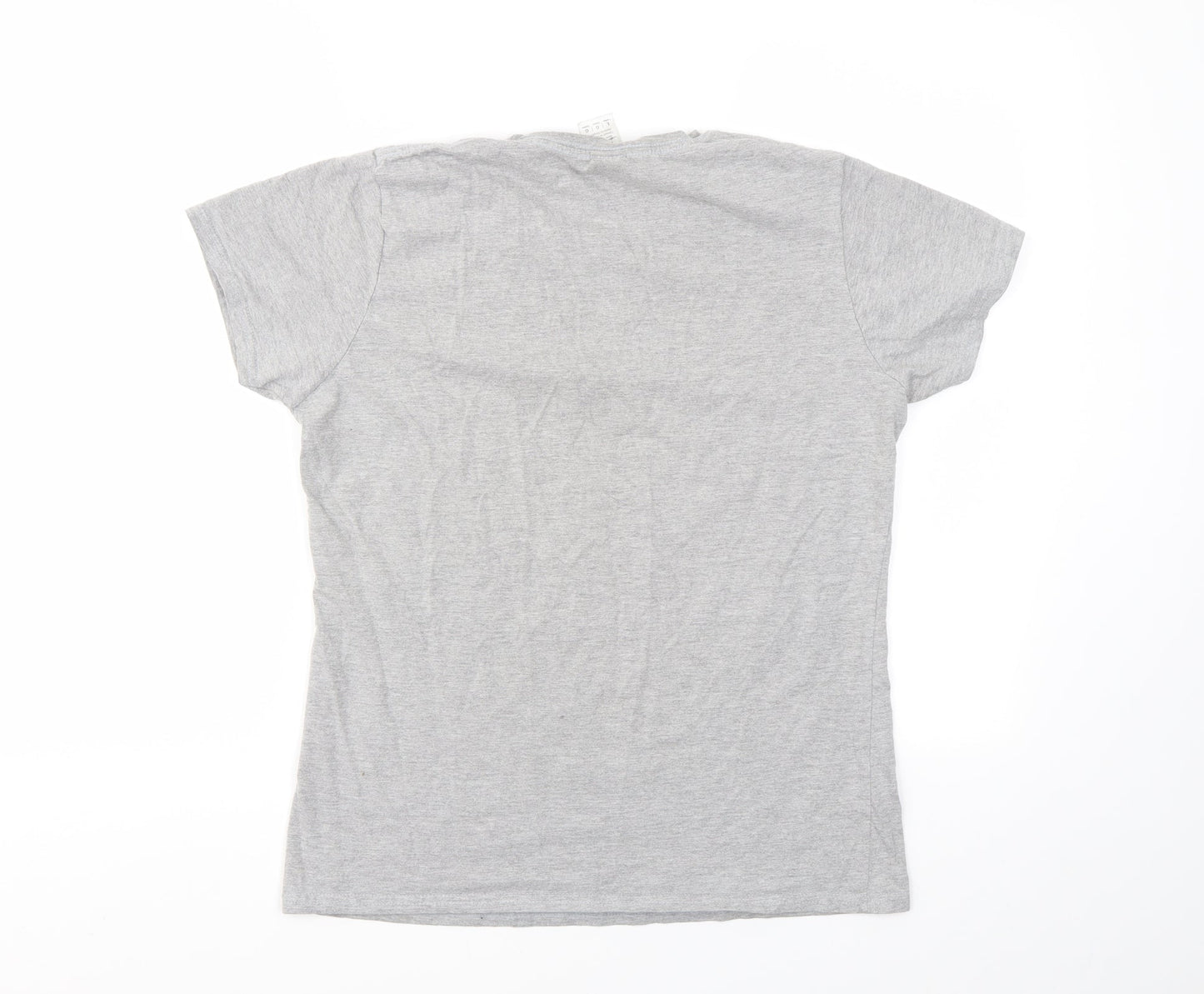 Womens UK Size L Gildan Grey Basic T-Shirt