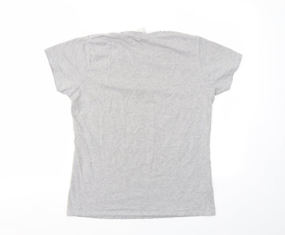 Womens UK Size L Gildan Grey Basic T-Shirt