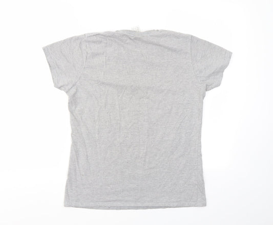 Womens UK Size L Gildan Grey Basic T-Shirt
