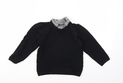 Front view of Next boys’ black jumper, size 3, years