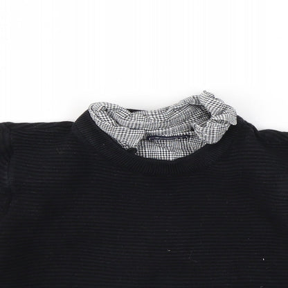 Close-up detail of Next boys’ black jumper, size 3, years