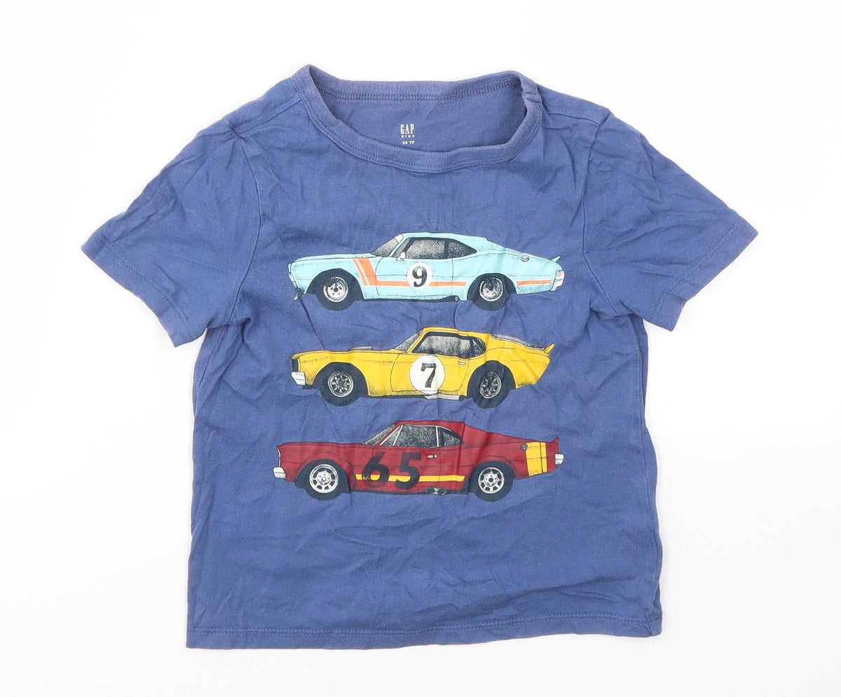 Additional front view of Gap boys’ blue geometric basic t-shirt, size XS