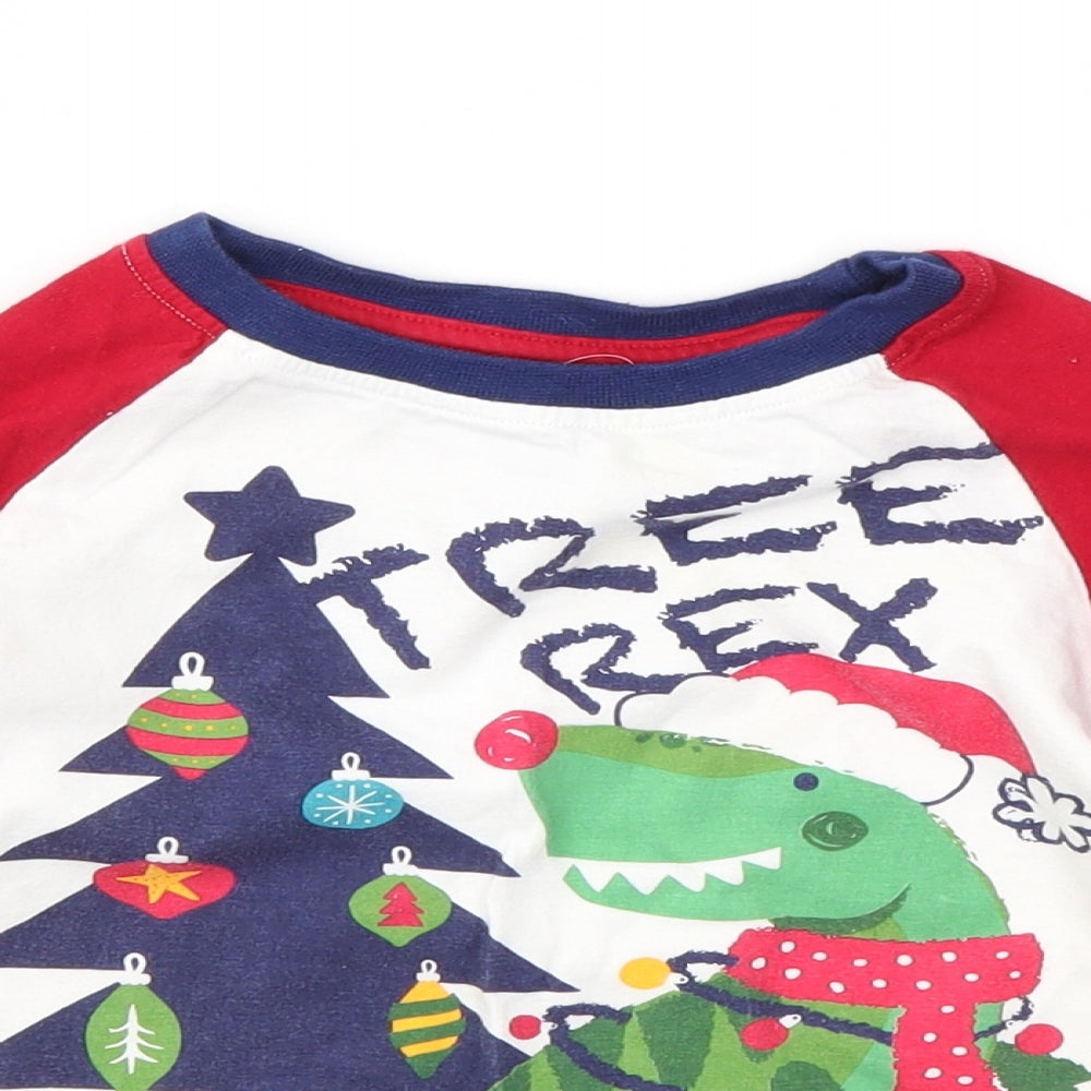 Close-up detail of SLEIGH BELLS boys’ multicoloured geometric basic t-shirt, size 3-4, years