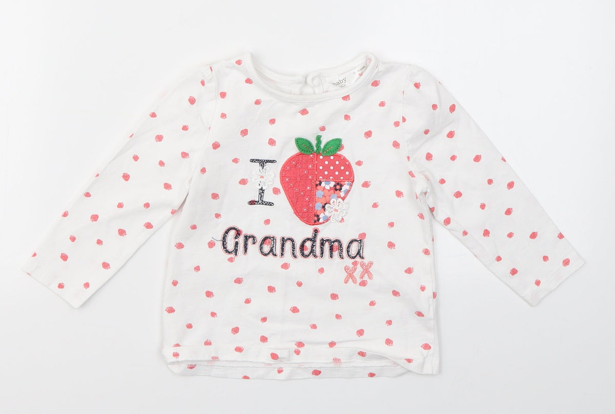 Additional front view of M&Co girls’ multicoloured geometric basic t-shirt, size 12-18, months