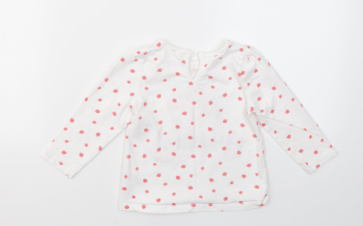 Back view of M&Co girls’ multicoloured geometric basic t-shirt, size 12-18, months