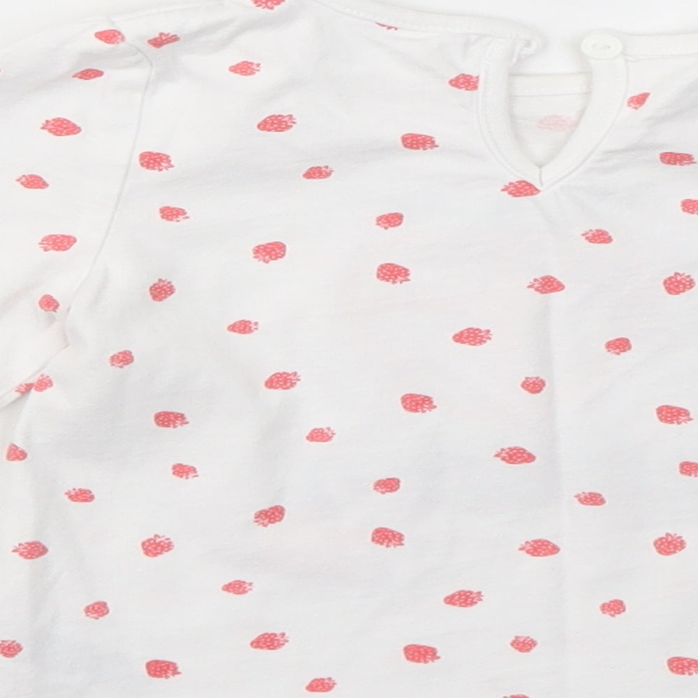 Brand and care label for M&Co girls’ multicoloured geometric basic t-shirt, size 12-18, months