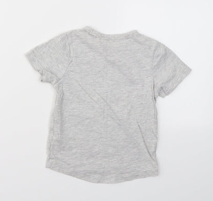 Back view of Nutmeg Baby Grey Geometric Basic T-Shirt, size 12-18, Months