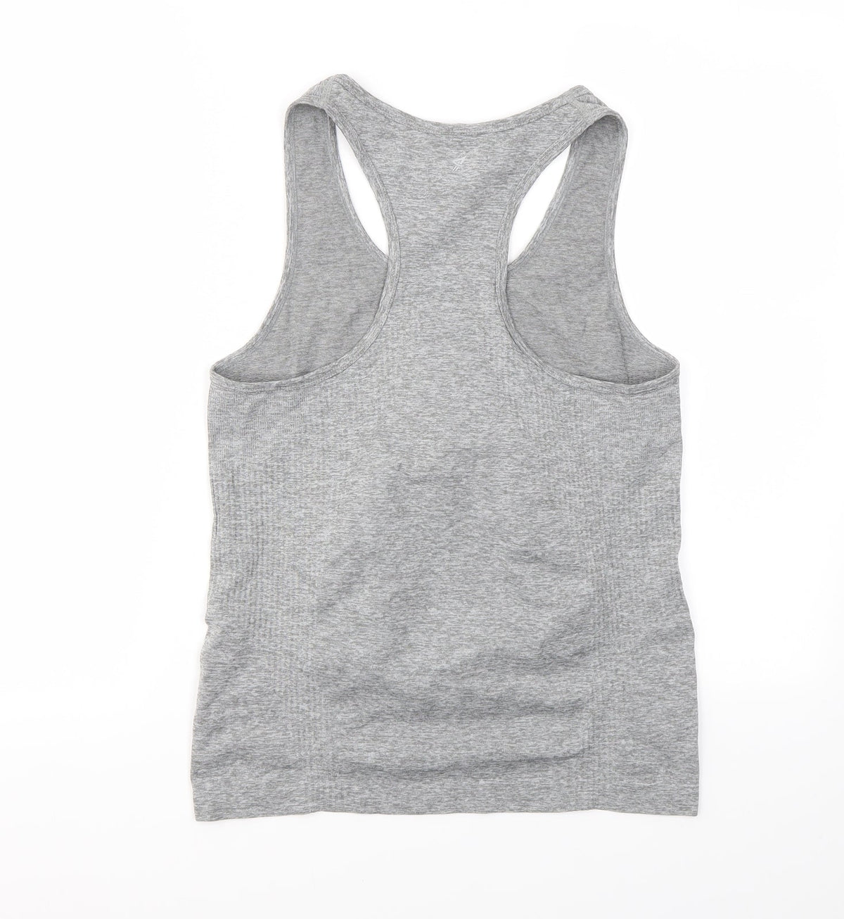 Back view of WorkOut women’s grey basic t-shirt, size M