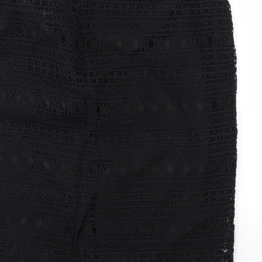 FOREVER 21 Womens Black Houndstooth  A-Line Skirt Size M  - stretch waistband