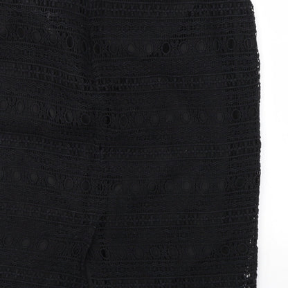 FOREVER 21 Womens Black Houndstooth  A-Line Skirt Size M  - stretch waistband