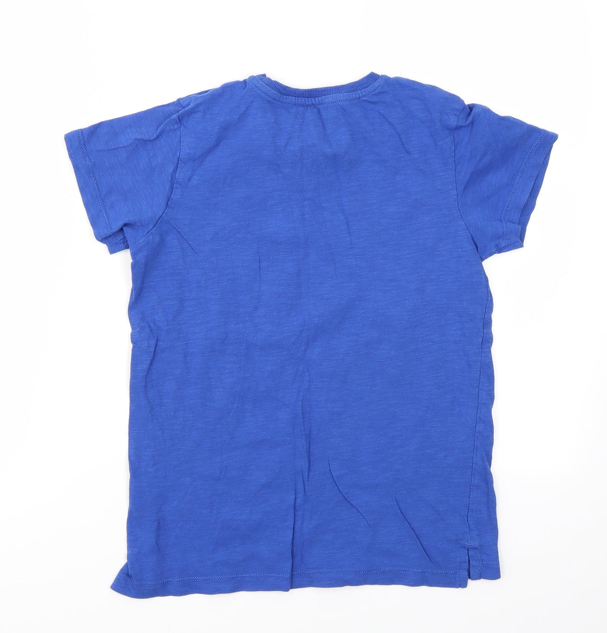 Back view of Matalan boys’ blue geometric basic t-shirt, size 10, years