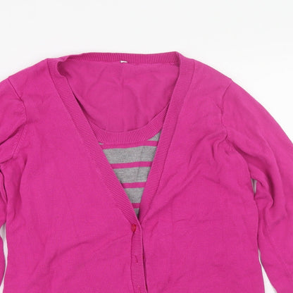 BHS Womens Pink Striped  Pullover Jumper Size 14
