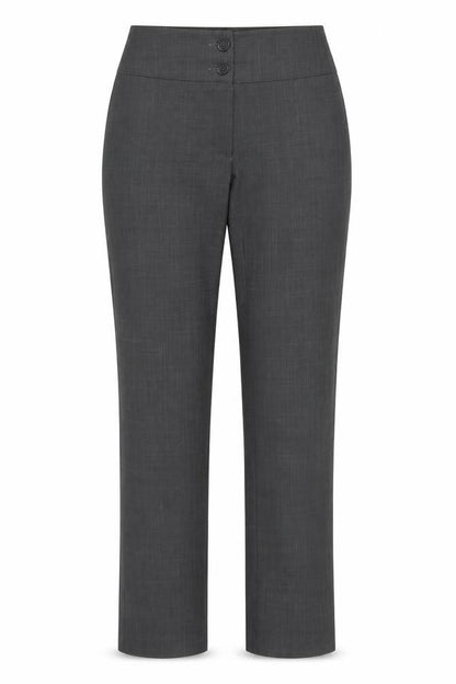 Front view of Florenceroby women’s grey trousers, size UK 6, 29-inch leg