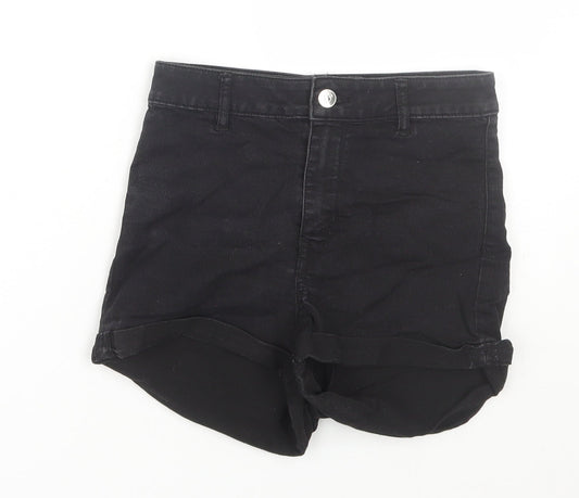 H&M Womens Black  Denim Cut-Off Shorts Size 6