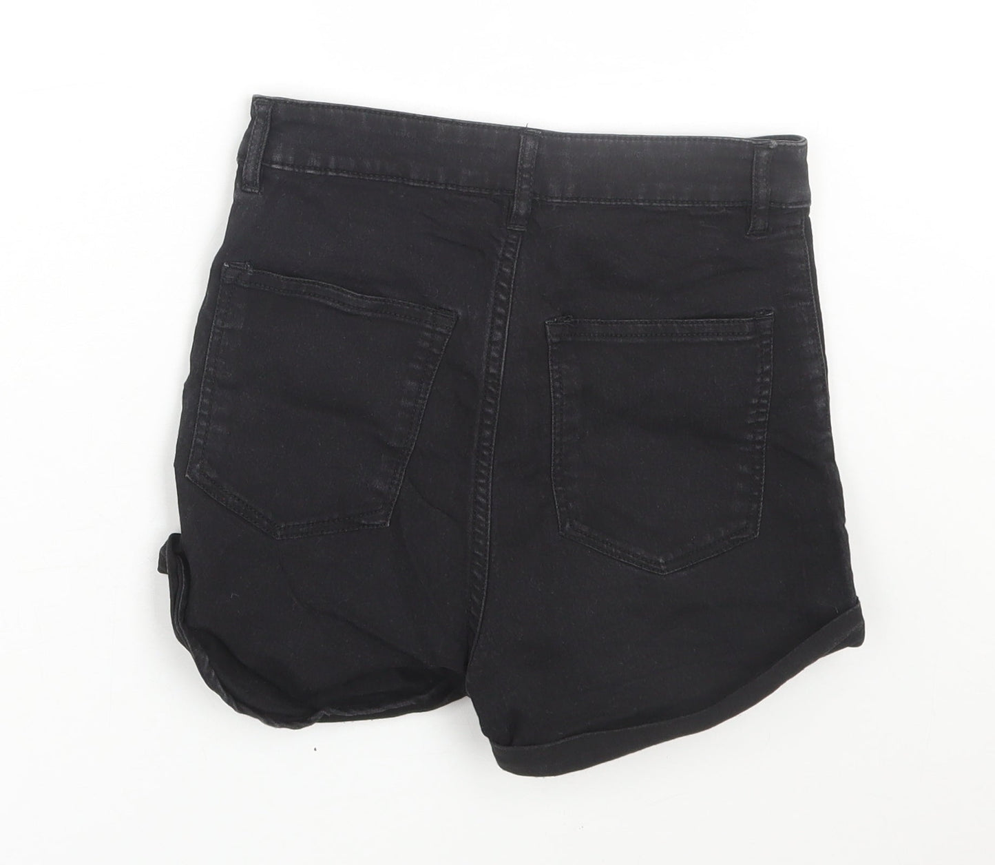 H&M Womens Black  Denim Cut-Off Shorts Size 6