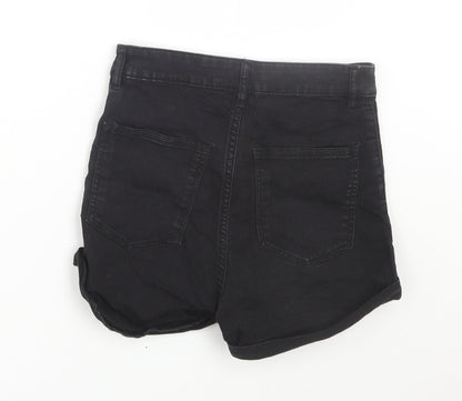 H&M Womens Black  Denim Cut-Off Shorts Size 6
