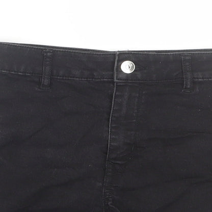 H&M Womens Black  Denim Cut-Off Shorts Size 6