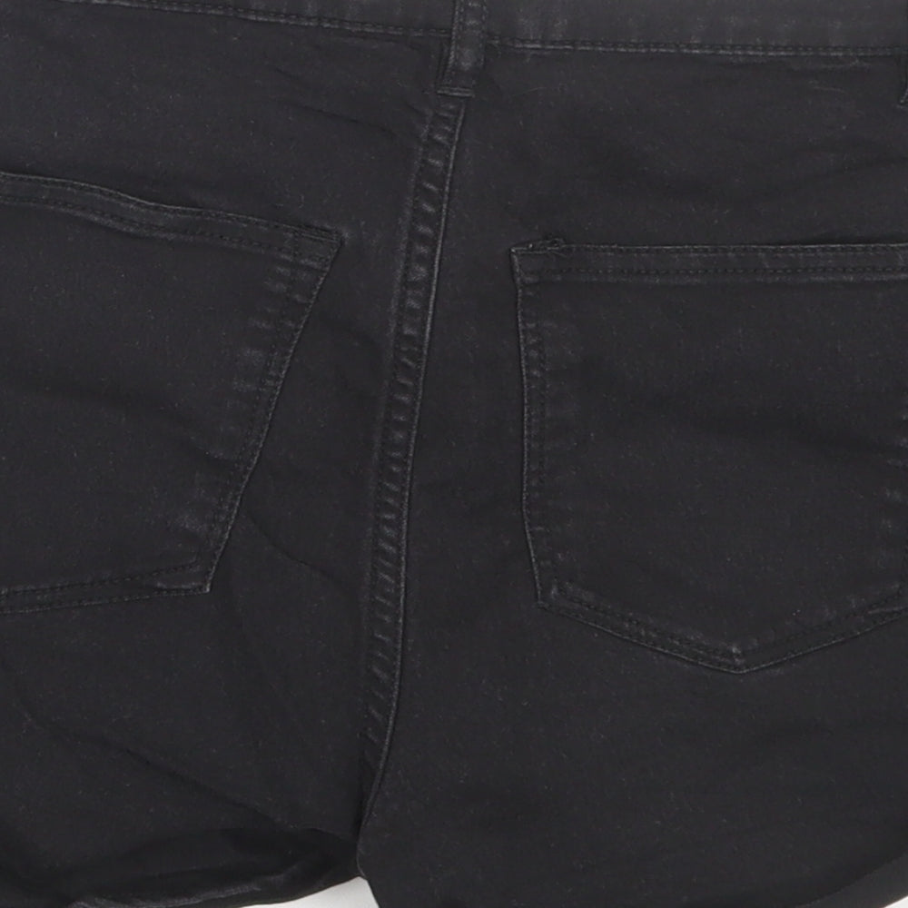 H&M Womens Black  Denim Cut-Off Shorts Size 6
