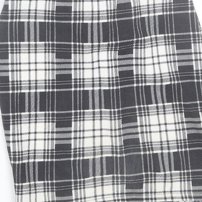 PRETTYLITTLETHING Womens Black Plaid  Wrap Skirt Size 6