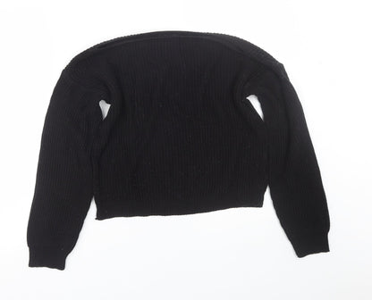 Womens UK Size 4 PRETTYLITTLETHING Black Pullover Jumper