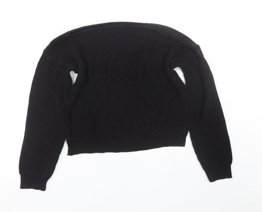 Womens UK Size 4 PRETTYLITTLETHING Black Pullover Jumper
