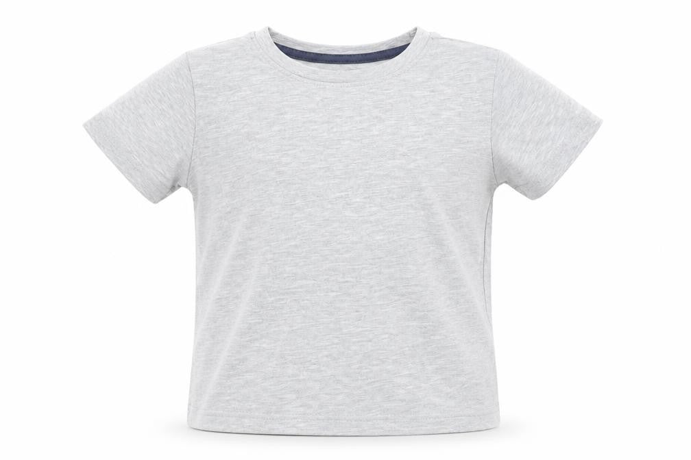 Front view of H&M girls’ grey basic t-shirt, size 5-6, years